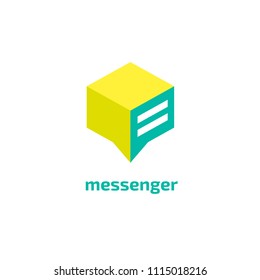Logo concept of chat, media, soft, dialogue script, popup, spam, profile, software, communication, contact, social network. Support service, messenger. Message icon. 
