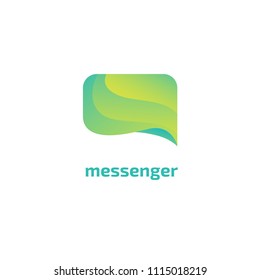 Logo concept of chat, media, soft, dialogue script, popup, spam, profile, software, communication, contact, social network. Support service, messenger. Message icon. 