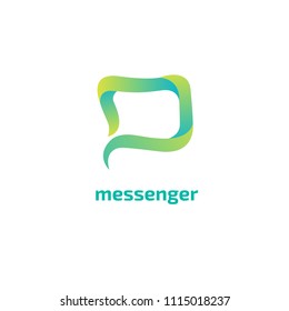 Logo concept of chat, media, soft, dialogue script, popup, spam, profile, software, communication, contact, social network. Support service, messenger. Message icon. 