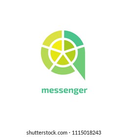 Logo concept of chat, media, soft, dialogue script, popup, spam, profile, software, communication, contact, social network. Support service, messenger. Message icon. 