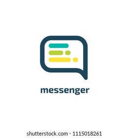 Logo concept of chat, media, soft, dialogue script, popup, spam, profile, software, communication, contact, social network. Support service, messenger. Message icon. 