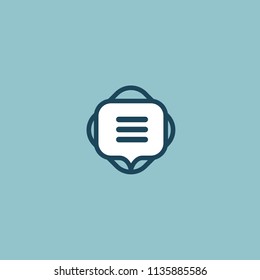 Logo concept of chat, media, soft, dialogue script, popup, spam, profile, software, communication, contact, social network. Support service, messenger. Message icon. Logotype design speech bubble.