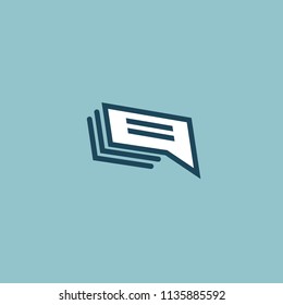 Logo concept of chat, media, soft, dialogue script, popup, spam, profile, software, communication, contact, social network. Support service, messenger. Message icon. Logotype design speech bubble.