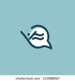 Logo concept of chat, media, soft, dialogue script, popup, spam, profile, software, communication, contact, social network. Support service, messenger. Message icon. Logotype speech bubble and people.