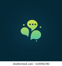 Logo concept of chat, media, soft, dialogue script, popup, spam, profile, software, communication, contact, social network. Support service, messenger. Message icon. Vector illustration speech bubble.