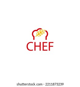 logo concept, chef hat symbol and strands of wheat