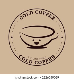 Logo Konzept für Kaffee und Tee-Shop, Cafés, Logo-Design und Ikone-Konzept in Linie Kunst modernen Stil. Luxuriöses trendiges Farblogo.