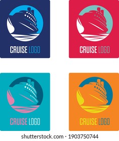 logo concept for a cruise travel agency in vector 