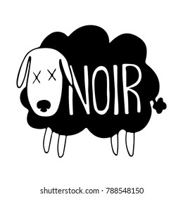 A logo concept of a dead black sheep.