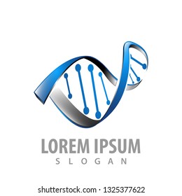 logo concept design. 3D  genetic DNA. Symbol graphic template element 