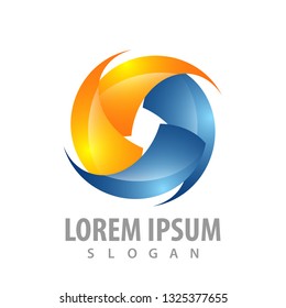 logo concept design. abstract shiny rotate. Symbol graphic template element 