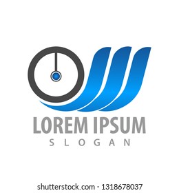logo concept design. Circle wings. Symbol graphic template element 