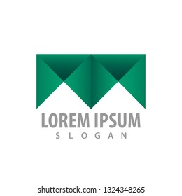 logo concept design. Geometric letter M. Symbol graphic template element 