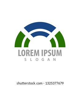 logo concept design. half round Symbol graphic template element 