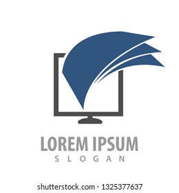 logo concept design. sheet paper monitor. Symbol graphic template element 