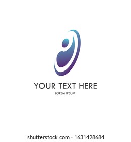 logo Concept design  template oval strip - vector-Illustration design