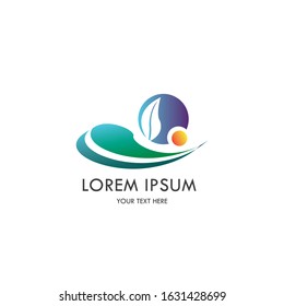 logo Concept design  template oval strip - vector-Illustration design