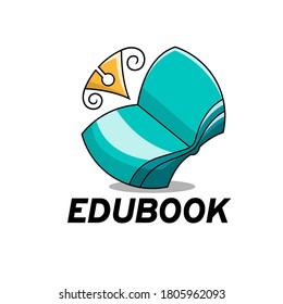 Logo concept for education, school or reading, book shaped into a butterfly