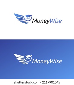 Logo concept for a Financial services brand. MoneyWise logotype vector illustration. Emblem for a financial company
