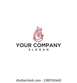 logo concept of fire and chilli design