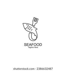 logo concept with fish symbol. Can be used for restaurant logos, processed fish product logos, aquaculture logos, seafood restaurant logos, etc