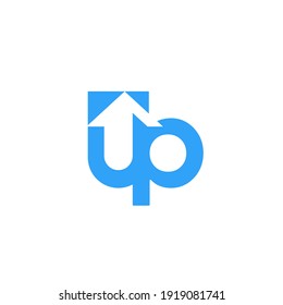 up logo concept, home, real estate vector logo design template