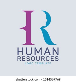 Logo Concept For HR Company, Human Resources Logo, H R Logo Concept