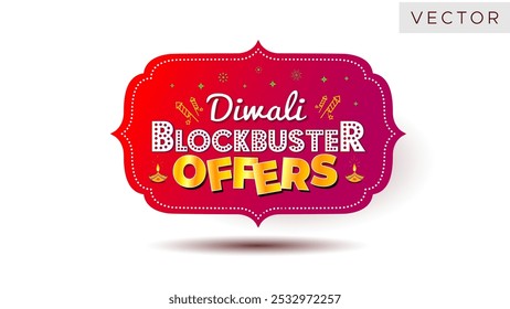 Logo concept for Indian festival Diwali Blockbuster offers, sale, shopping discount design.