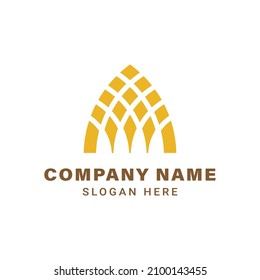 Logo concept of islamic mosque dome with geometric pattern