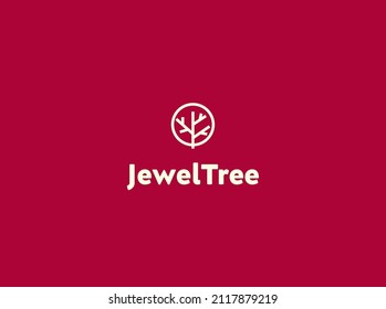 Logo concept for a JewelTree jewelry store. Logotype vector illustration. Minimal design