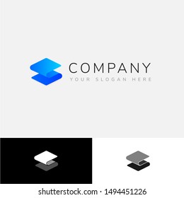 Logo With The Concept Of Layers That Make Up The Letter S, Suitable For Modern And Professional Company Logos.