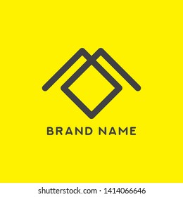 Logo Concept Letter A+G and Mountains simple monogram icon.