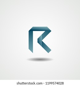 Logo Concept of Letter R, Ribbon Vector Illustration Design.