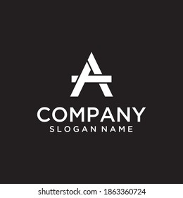 The logo concept of letter A and letter T is a simple, unique, creative combination