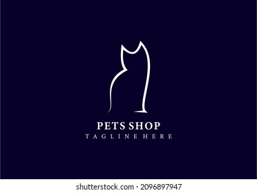 Logo concept lineart petshop business