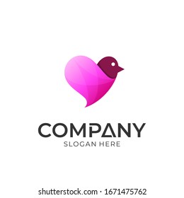 Logo concept of love bird. Simple style. Vector logo icon ready for use.