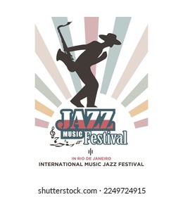 Logo concept for a major jazz music festival event or local music jazz concert event with classic color combination