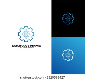 das Logo-Konzept des neuronalen Netzes in einem Getriebe