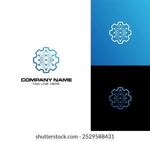 das Logo-Konzept des neuronalen Netzes in einem Getriebe