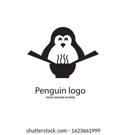 Logo concept for Penguin restaurants. authoritative and fun simple