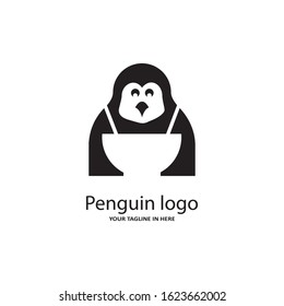 Logo concept for Penguin restaurants. authoritative and fun simple