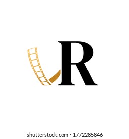 Logo Concept for a production house logo. VR logo. Filmstrip Vector Illustration. Perfect for production house logos.