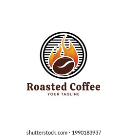 Logo with the concept of a roasted coffee