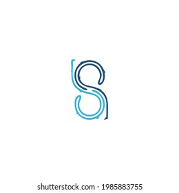 The logo concept of the s symbol or number eight with abstract lines and artistic colors is suitable for your business icon icon
