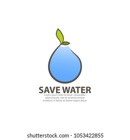 Logo concept for save water.