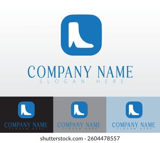 Logo concept of a shoe for company branding.