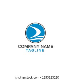 logo concept simple boat and web template