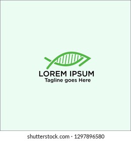 logo concept simple DNA fish, DNA fish logo template for you company, dna helix icon vector. fish logo - Vector 
