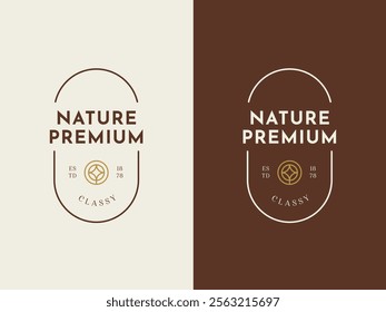Logo concept of Star, Curve, Elegance, Classic, Abstract outline circle. Vector emblem for business design, nature, wellness, spa, restaurant, cafe, resort, antique