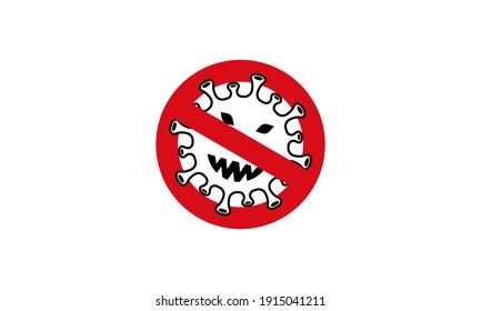 Concepto de logotipo de Stop COVID-19
